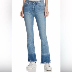 Derek Lam Two-Tone Light and Dark Blue flip flop Flare Jeans Jane 10 Crosby 26